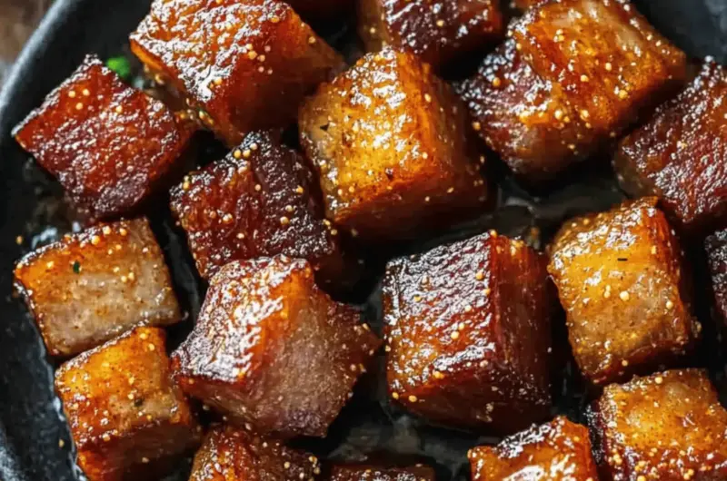 Maple Mustard Pork Belly Bites
