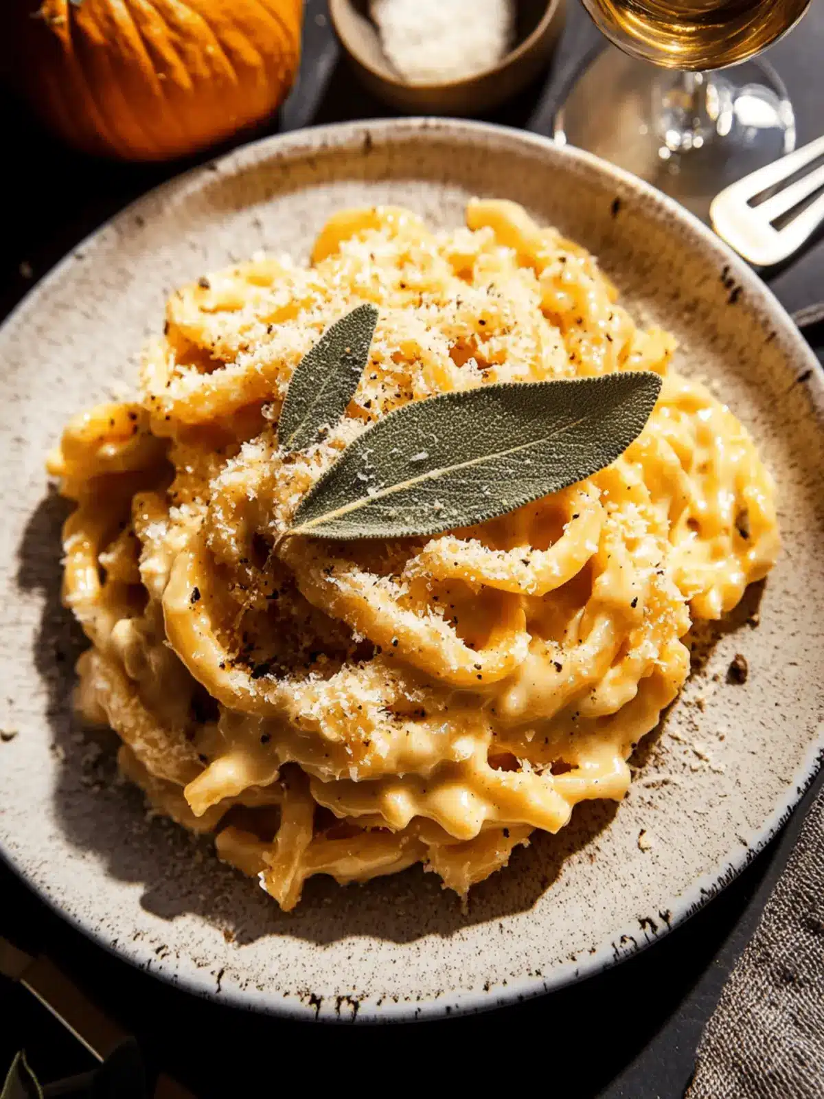 Sage Brown Butter Pumpkin Pasta Alfredo