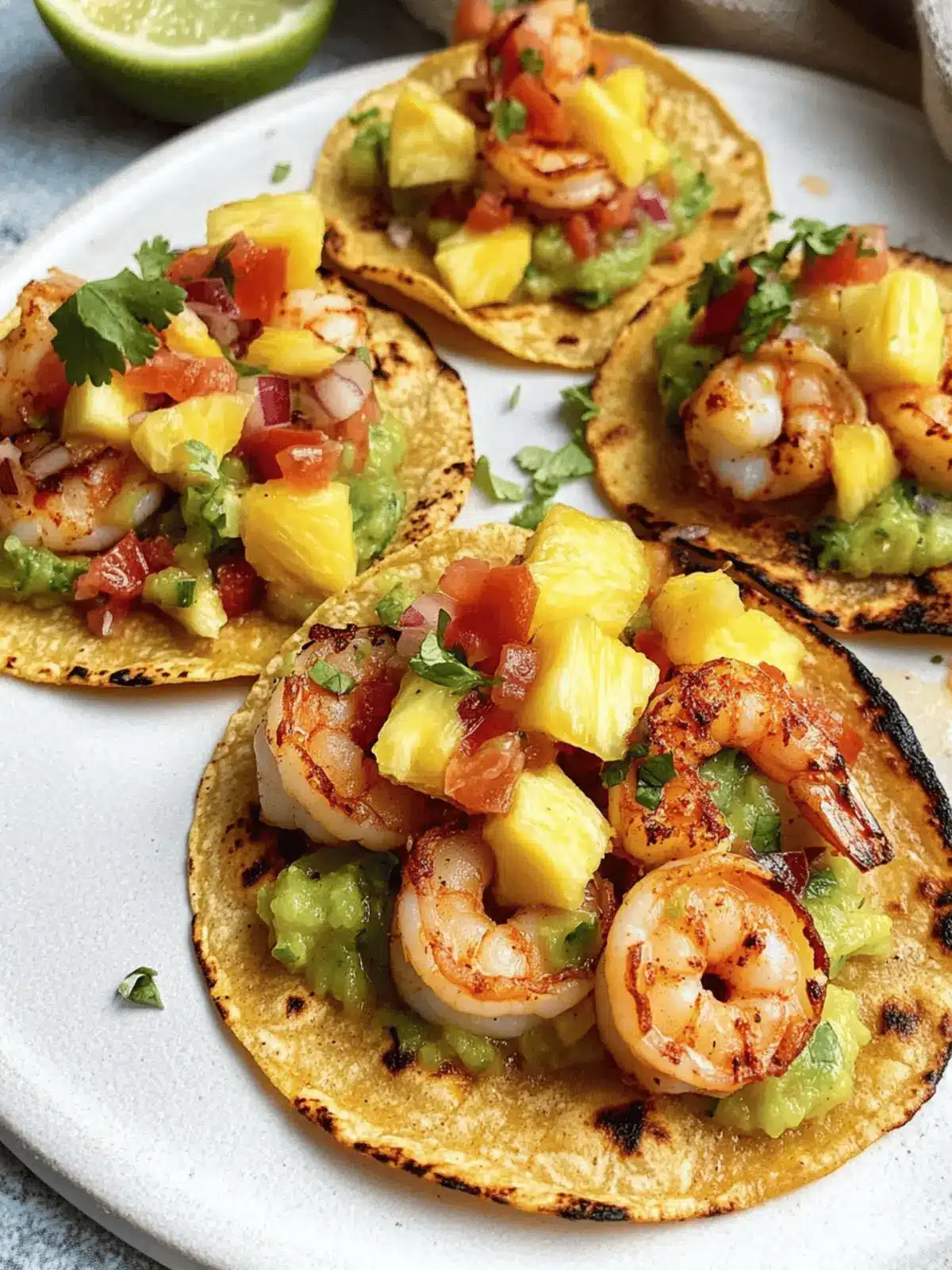 Shrimp Tostadas with Pineapple Salsa