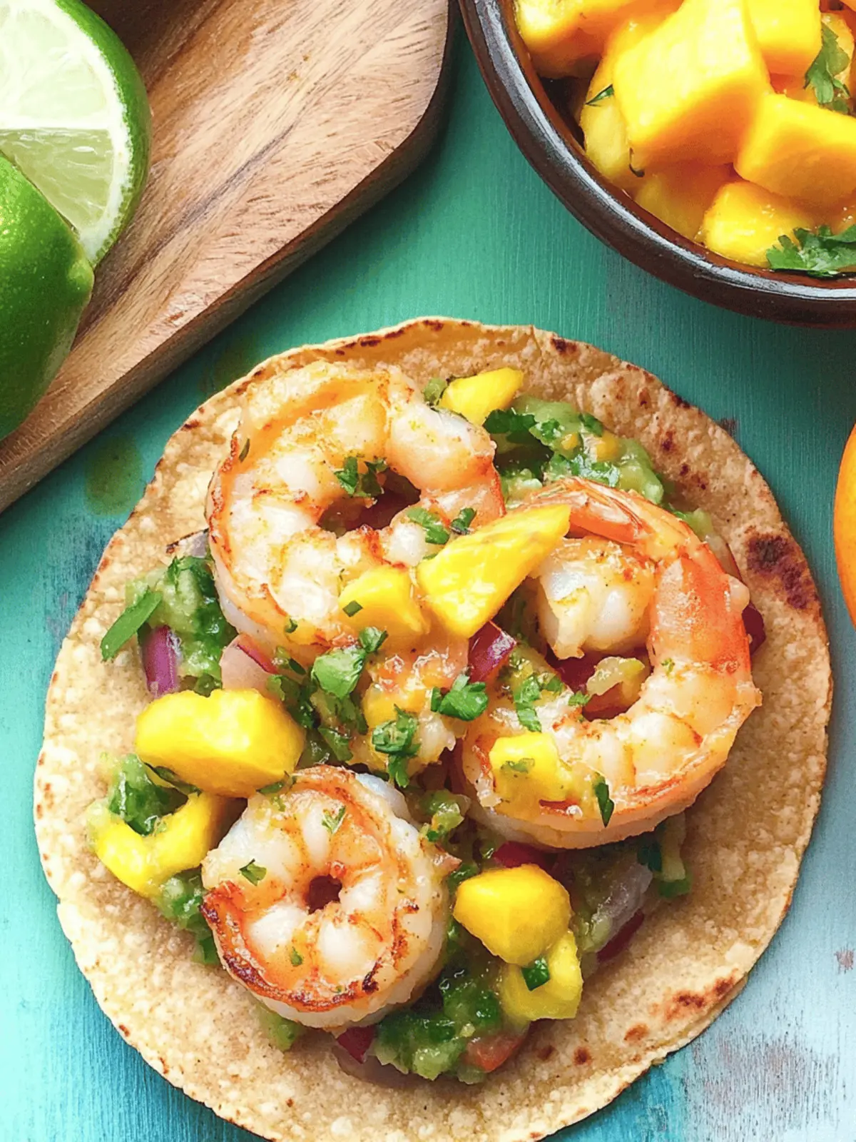 Roasted Shrimp Tostadas with Mango Coconut Salsa