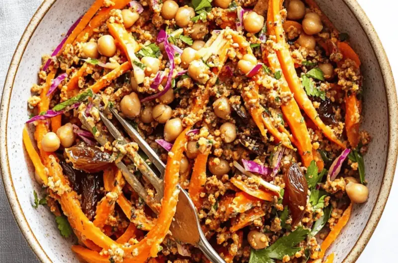 Carrot Salad with Aleppo Chickpeas & Date Vinaigrette