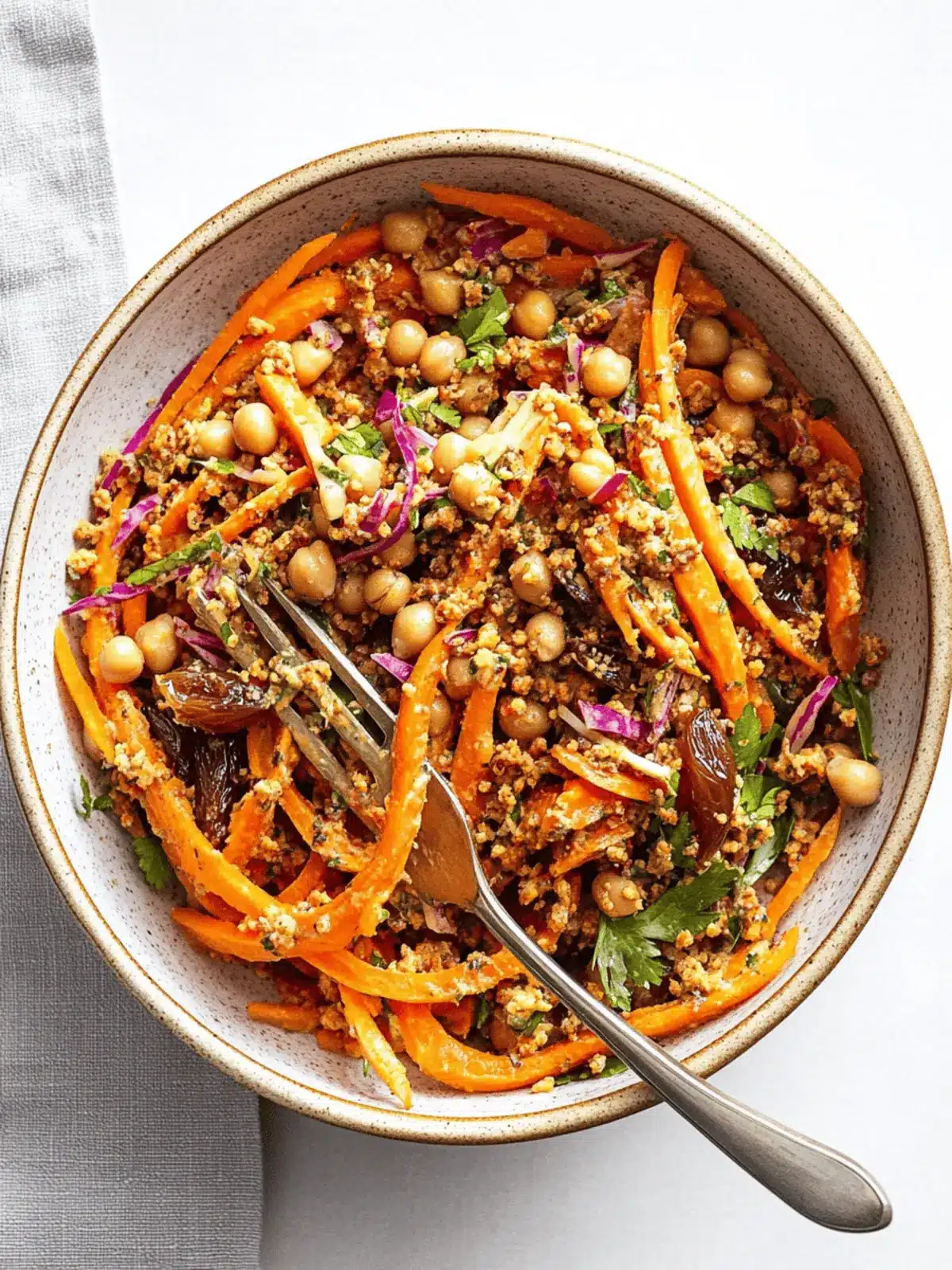 Carrot Salad with Aleppo Chickpeas & Date Vinaigrette
