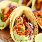 Spicy Shrimp Tacos with Avocado Crema