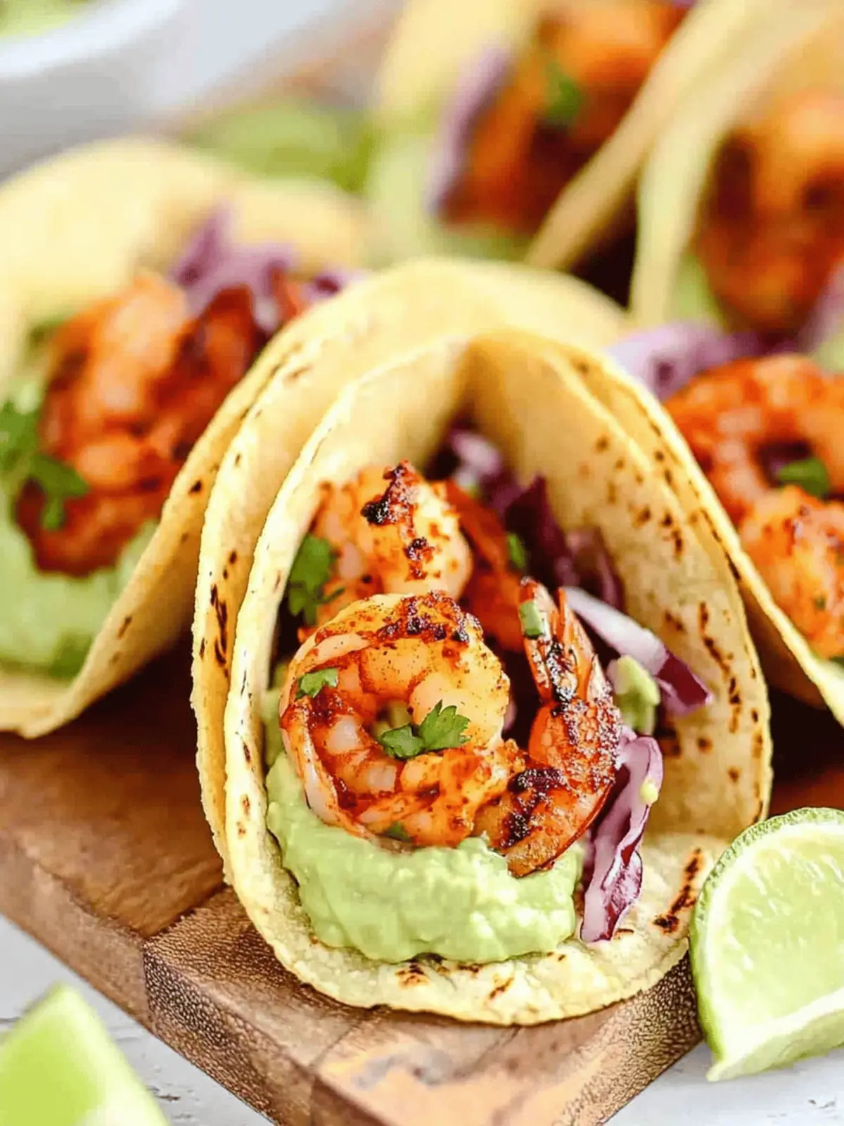 Spicy Shrimp Tacos with Avocado Crema