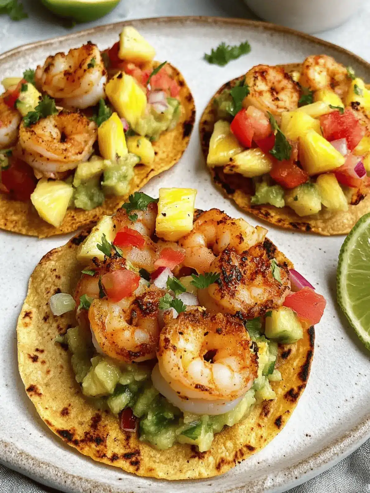 Shrimp Tostadas with Pineapple Salsa