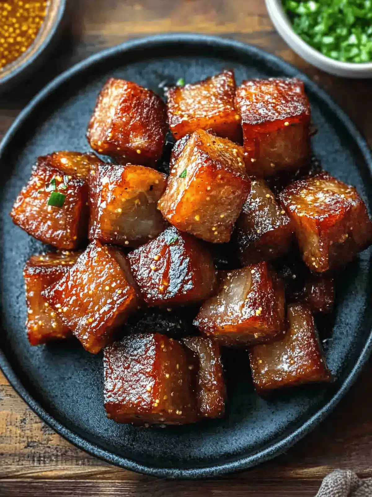 Maple Mustard Pork Belly Bites