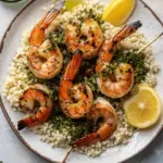 Grilled Lemon Shrimp with Pesto Couscous