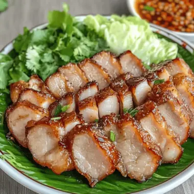 Air Fryer Lao Pork Belly with Jeow Som