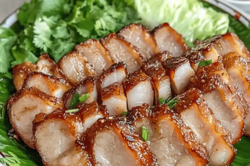 Air Fryer Lao Pork Belly with Jeow Som