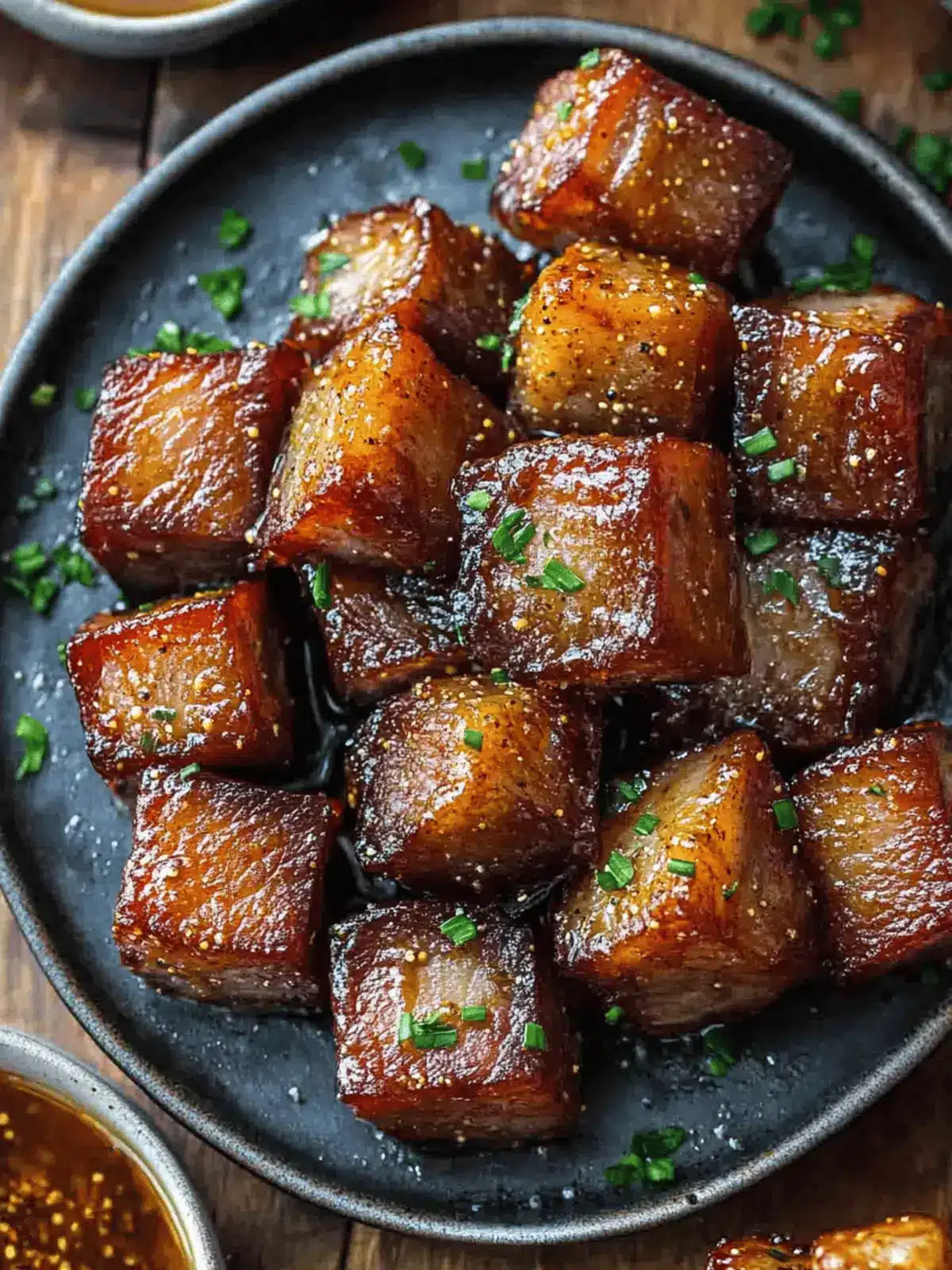 Maple Mustard Pork Belly Bites