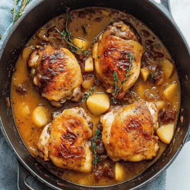 Braised Apple Cider Chicken Thighs