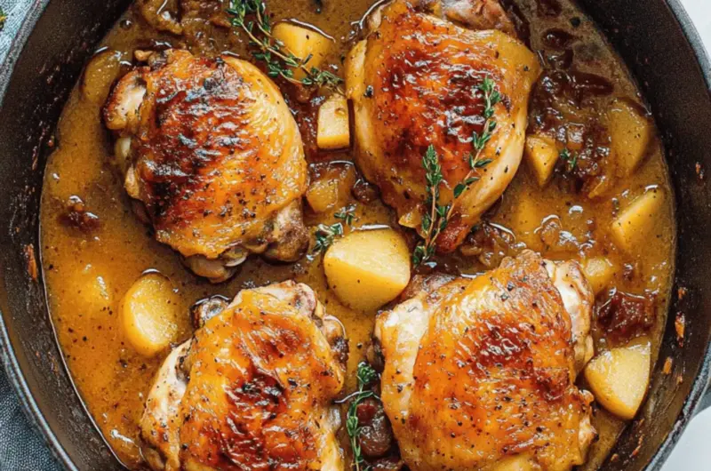 Braised Apple Cider Chicken Thighs