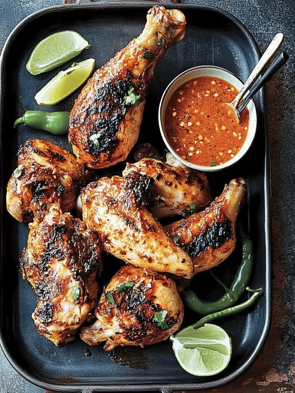Zesty Lime And Tequila Chicken With Smoky Chilli Sauce