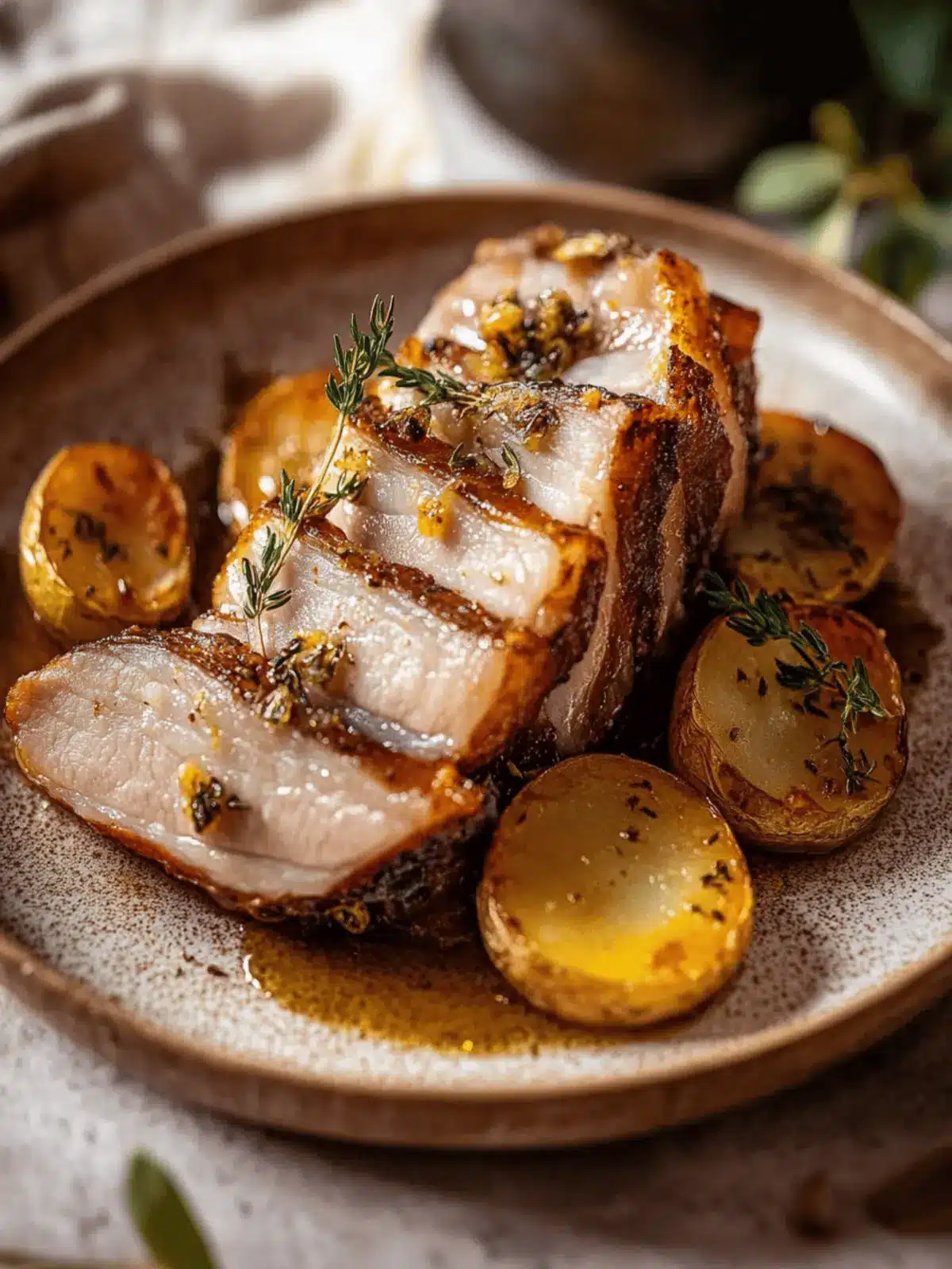 Slow Cooked Pork Belly with Fennel Seeds & Confit Potatoes