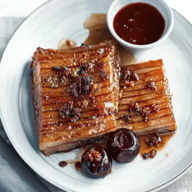 Crispy Pork Belly With Spiced Plum Sauce