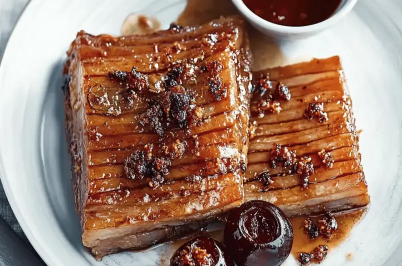 Crispy Pork Belly With Spiced Plum Sauce
