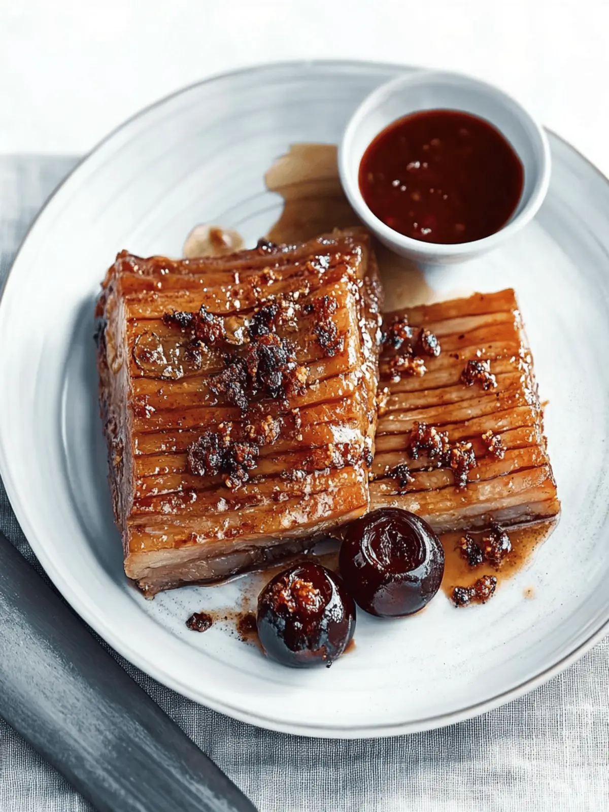 Crispy Pork Belly With Spiced Plum Sauce
