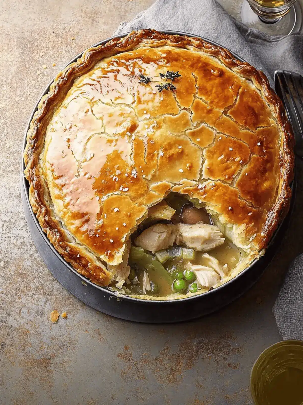 Hearty Chicken, Leek and Mushroom Pie for Cozy Nights