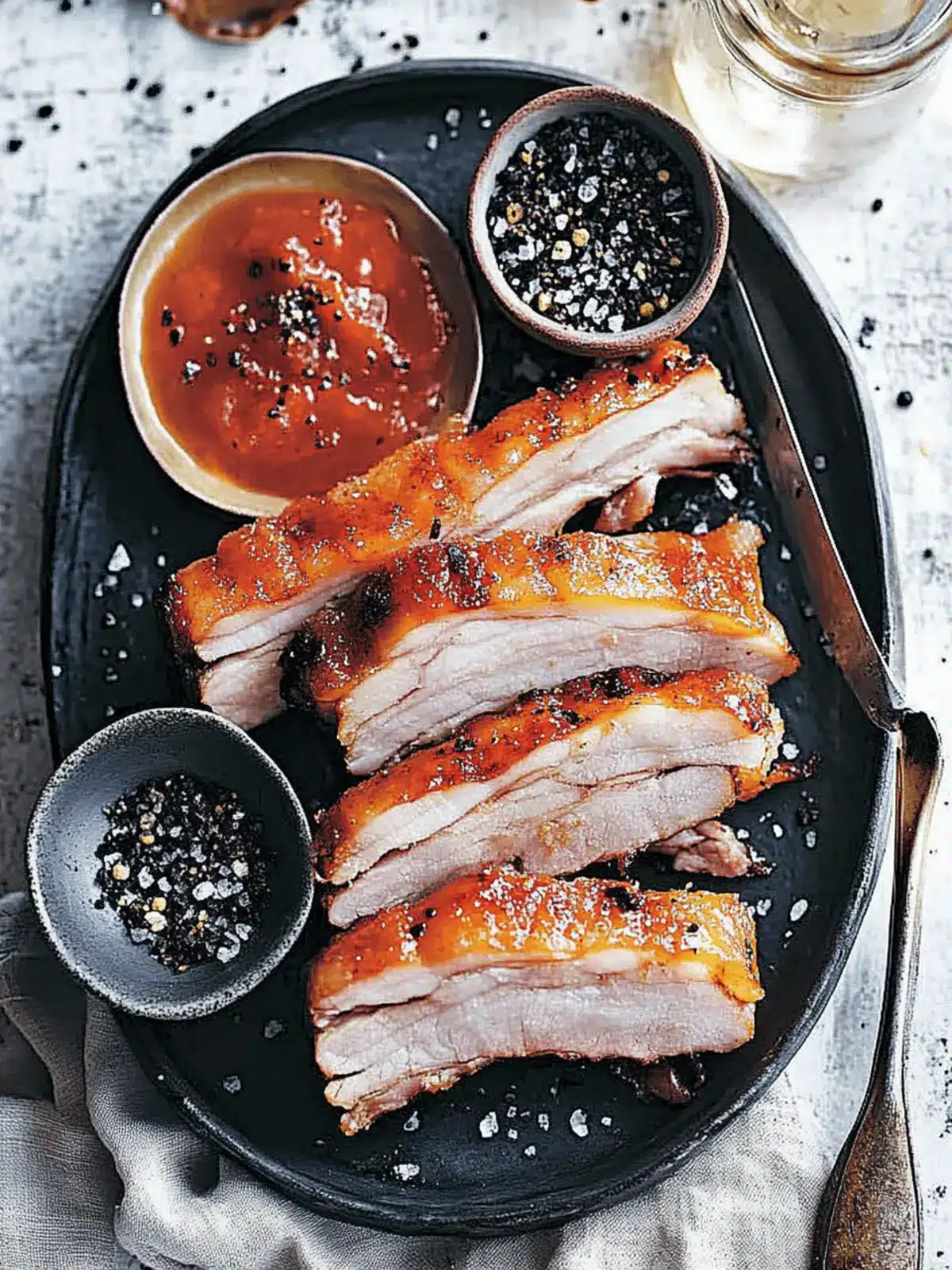 Crispy Pork Belly With Fennel Black Salt