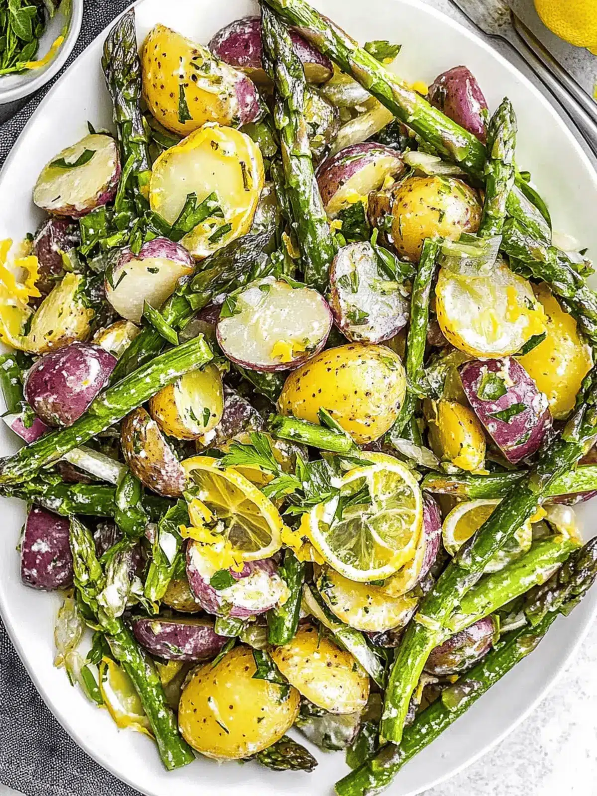 Lemon Herb Asparagus Potato Salad