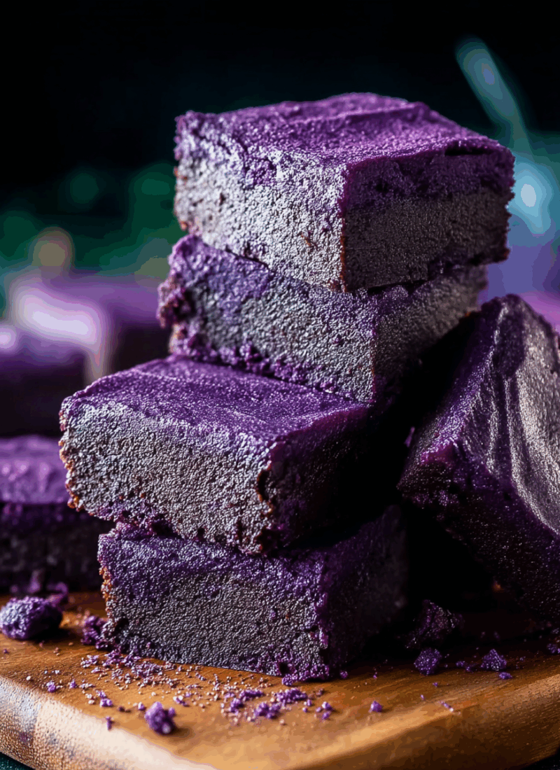 Fudgy Ube Brownies