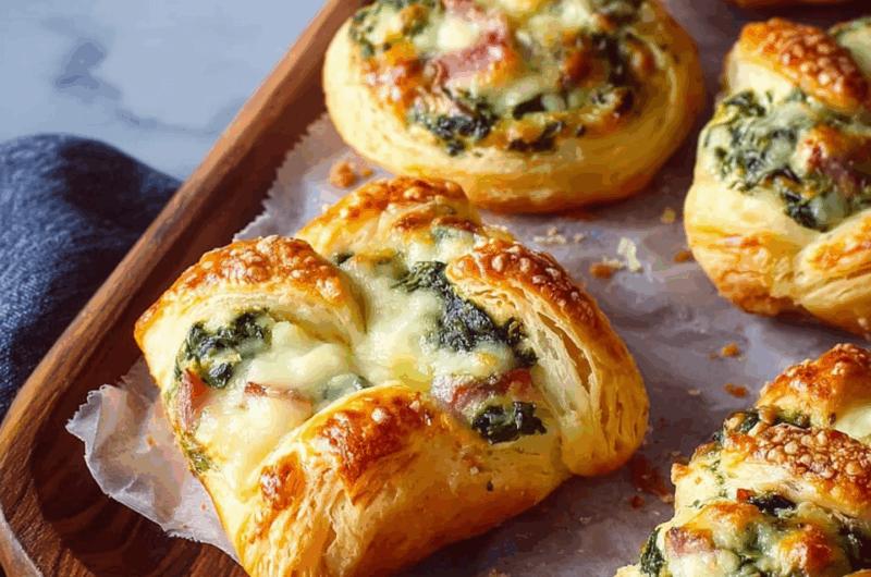 Ham Cheese & Spinach Puffs