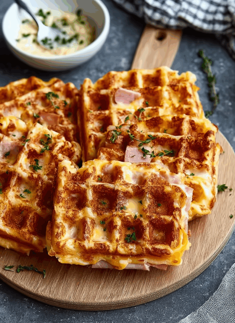 Ham and Cheese Chaffles