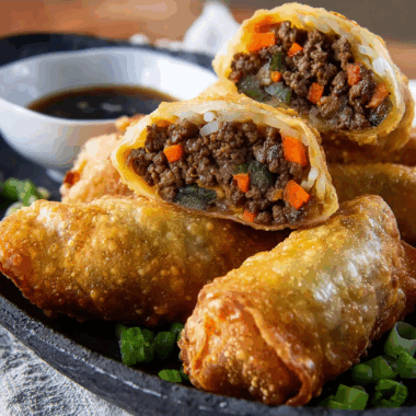 Korean Ground Beef Egg Rolls
