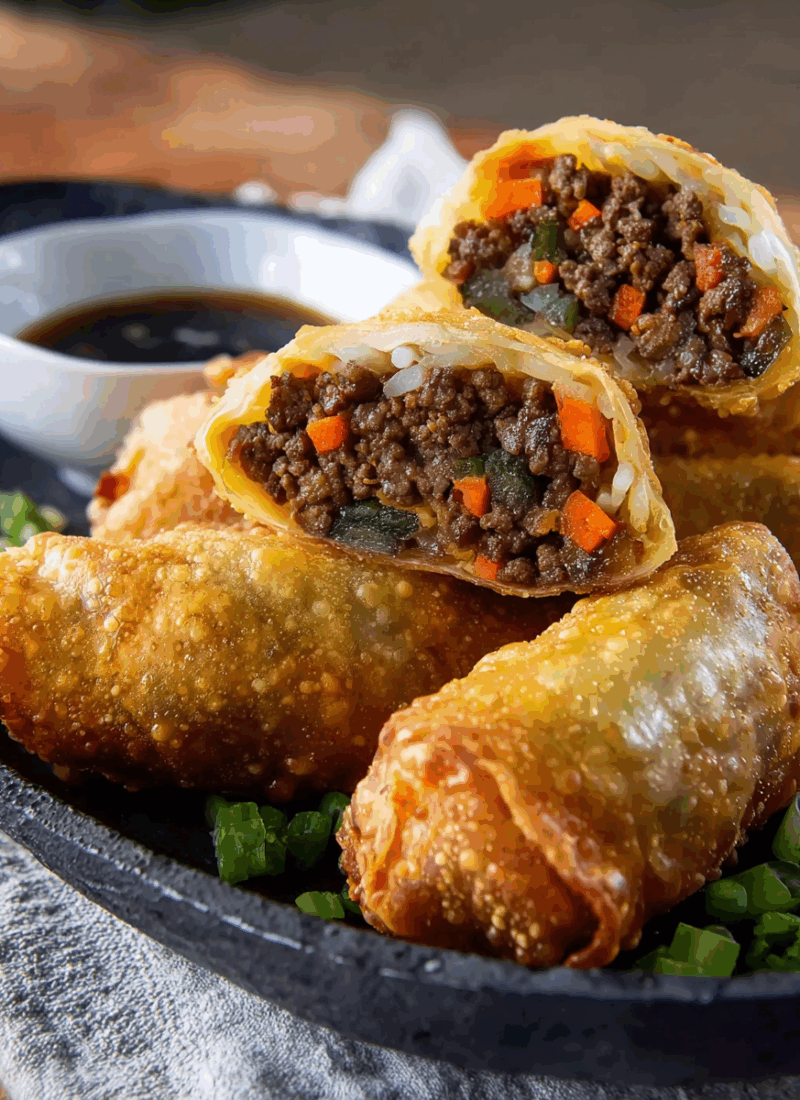 Korean Ground Beef Egg Rolls