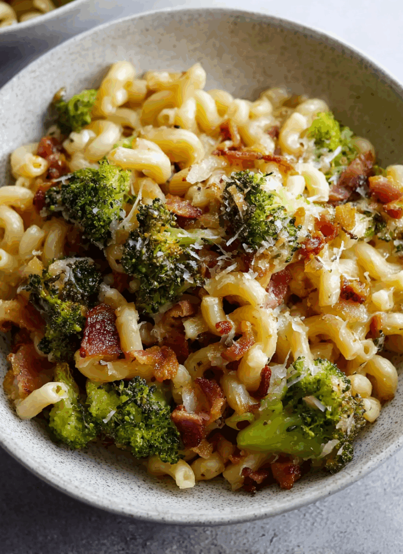 Cavatappi with Bacon and Roasted Broccoli