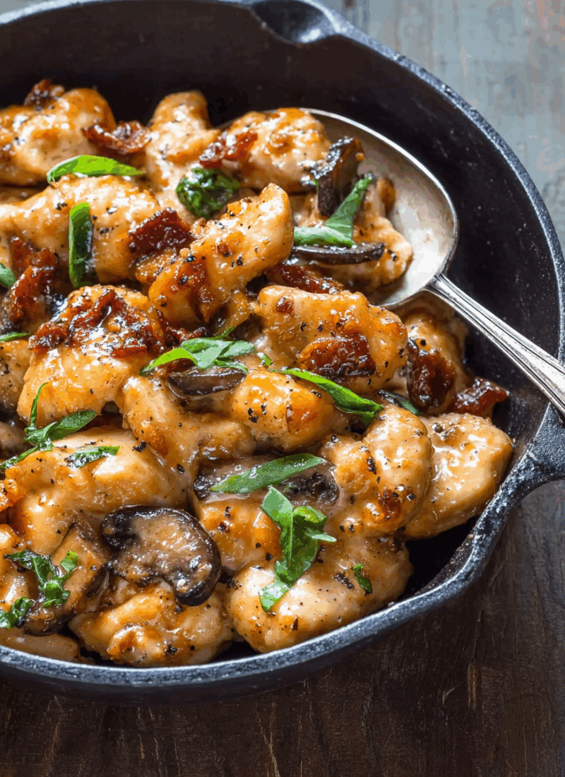 Black Pepper Chicken with Mushrooms
