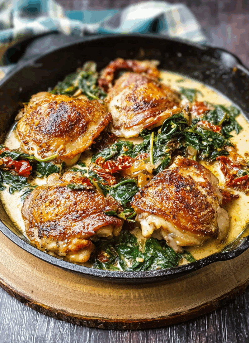 Sicilian Chicken & Spinach Saute