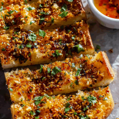 Chili Crunch Garlic Bread