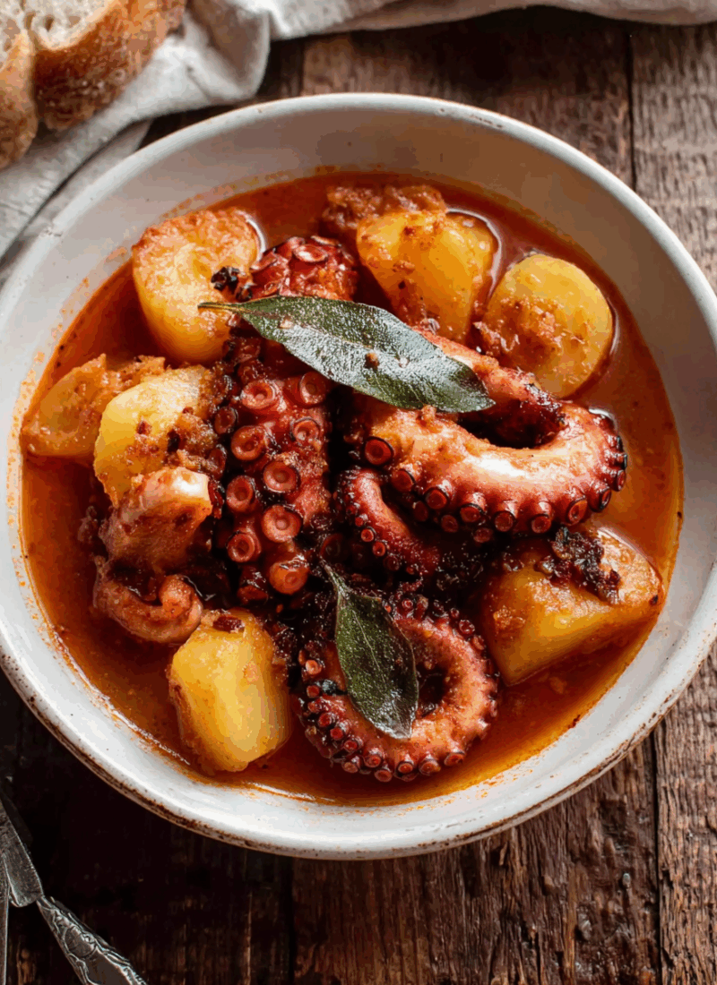 Greek Octopus Stew With Potatoes
