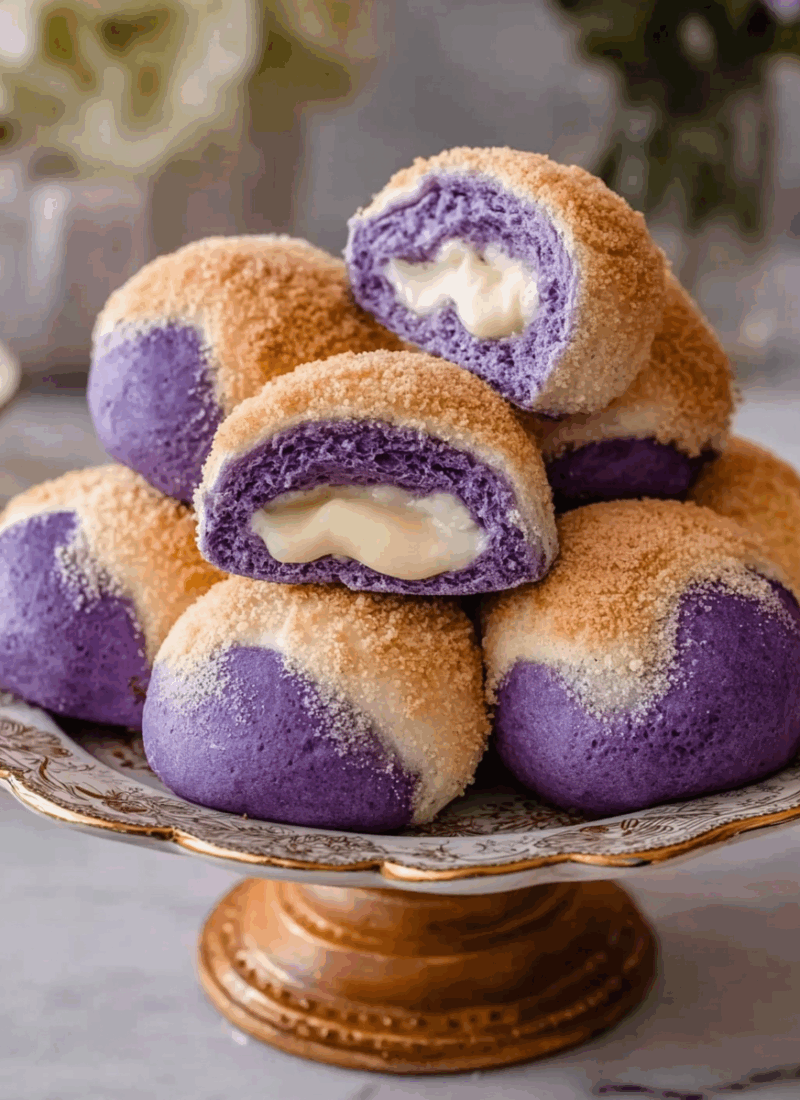 Ube Pandesal with Cheese Filling