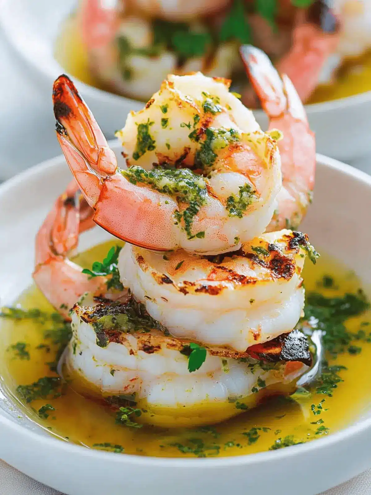 Grilled Gremolata Prawns in Prawn Broth for Special Occasions