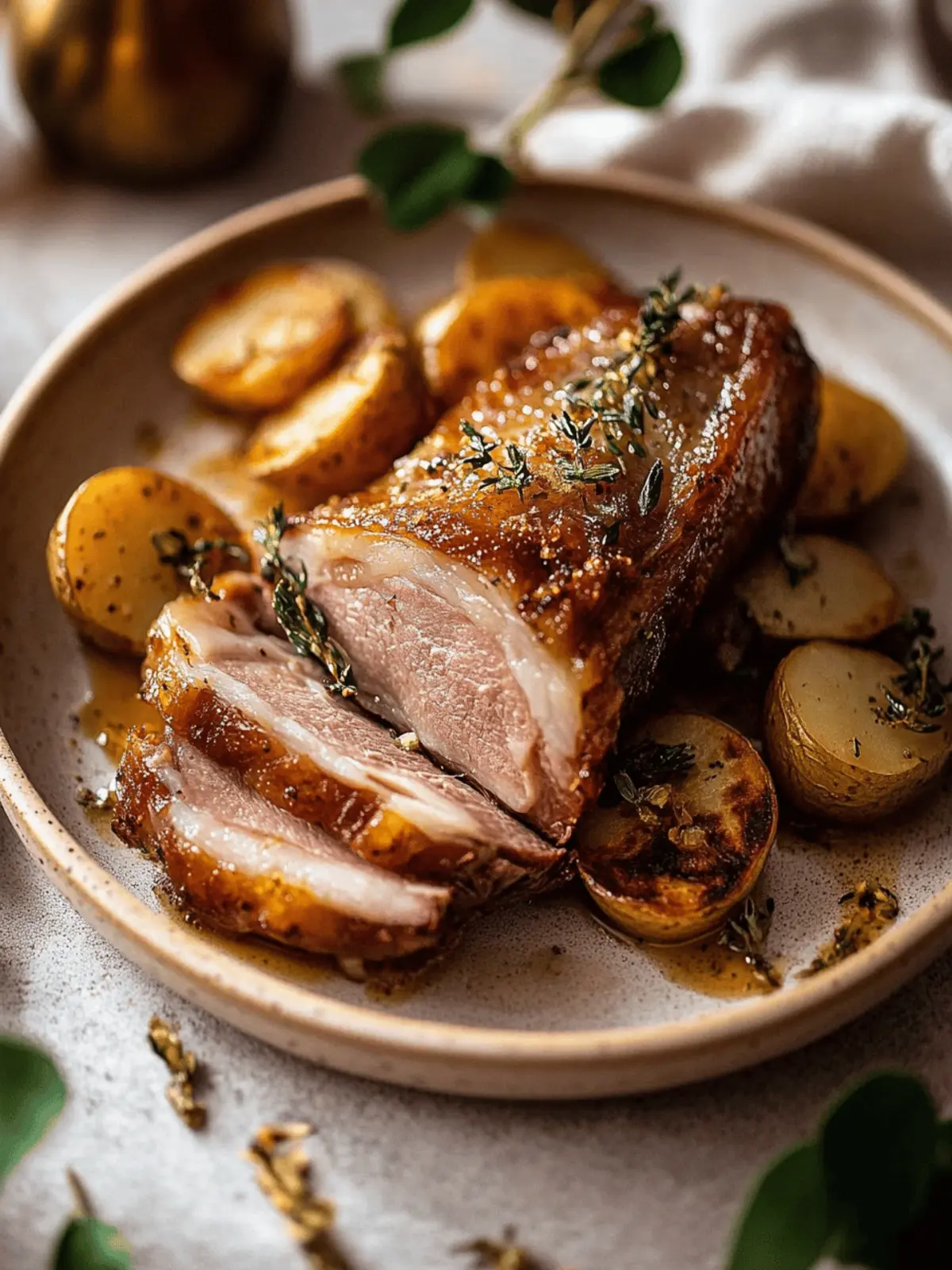 Slow Cooked Pork Belly with Fennel Seeds & Confit Potatoes