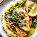 Lemon Butter Chicken Piccata with Pesto Polenta