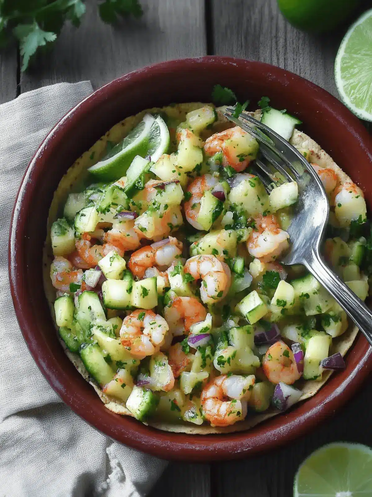 Shrimp Aguachile Tostada