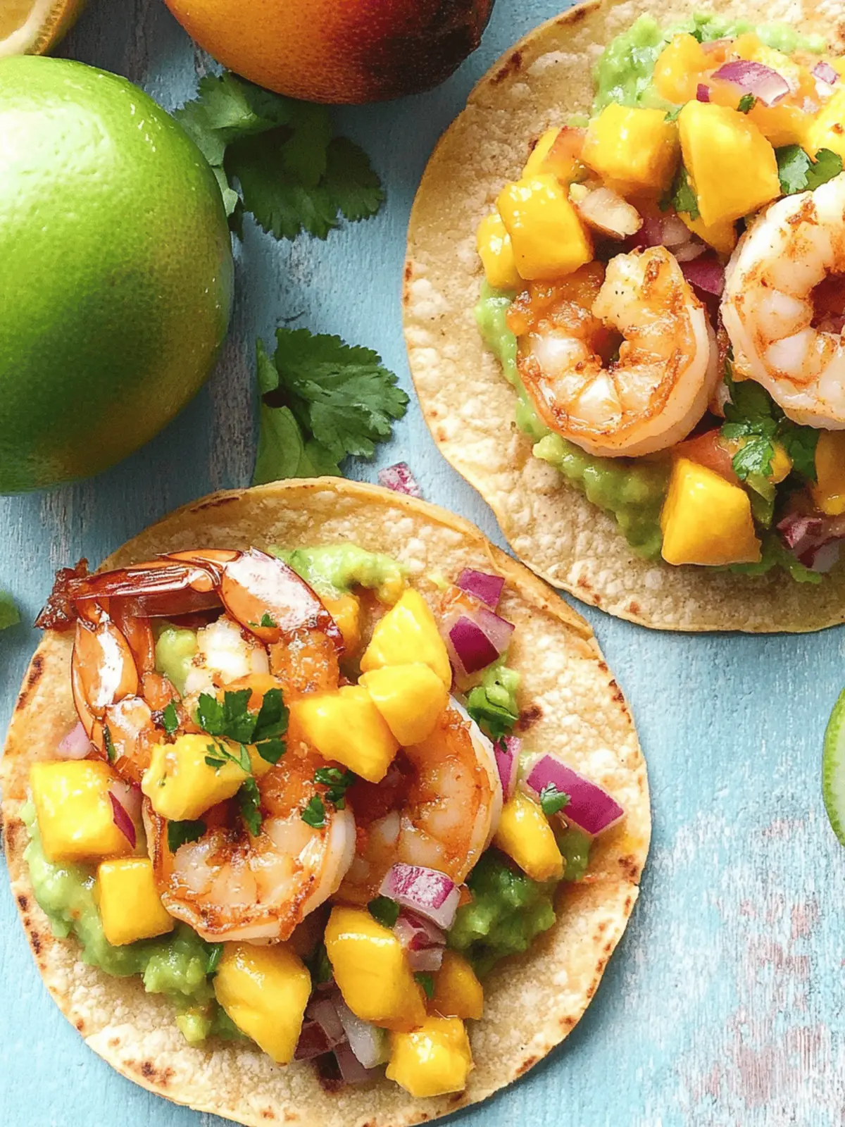 Roasted Shrimp Tostadas with Mango Coconut Salsa