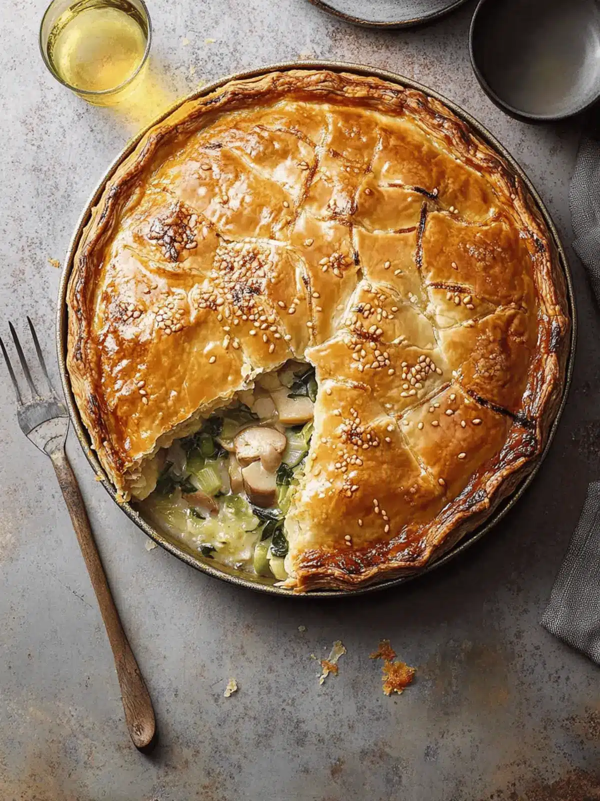 Chicken, Leek and Mushroom Pie