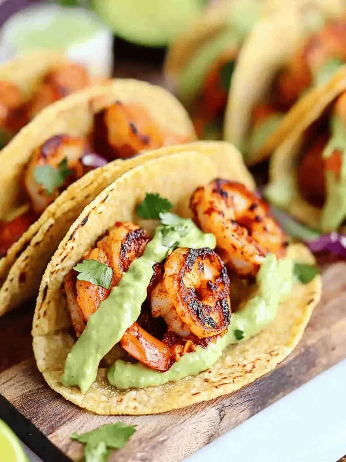 Spicy Shrimp Tacos with Avocado Crema