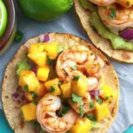 Roasted Shrimp Tostadas with Mango Coconut Salsa