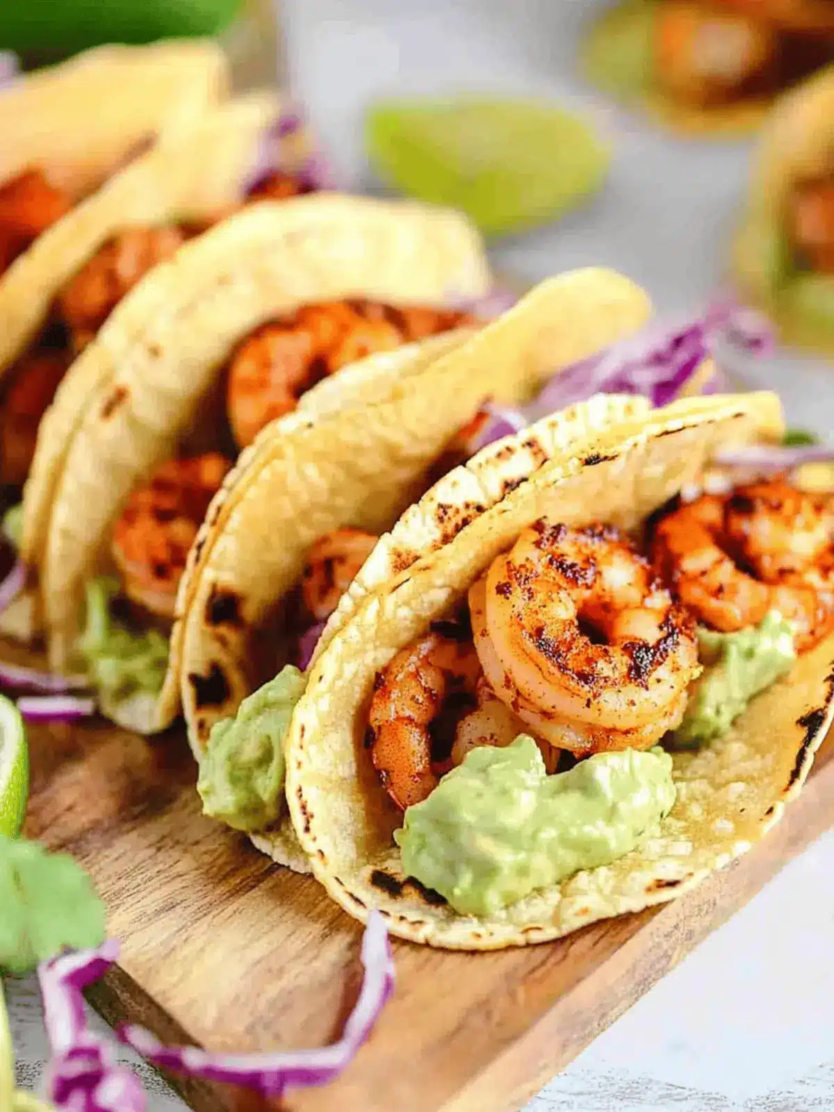 Spicy Shrimp Tacos with Avocado Crema