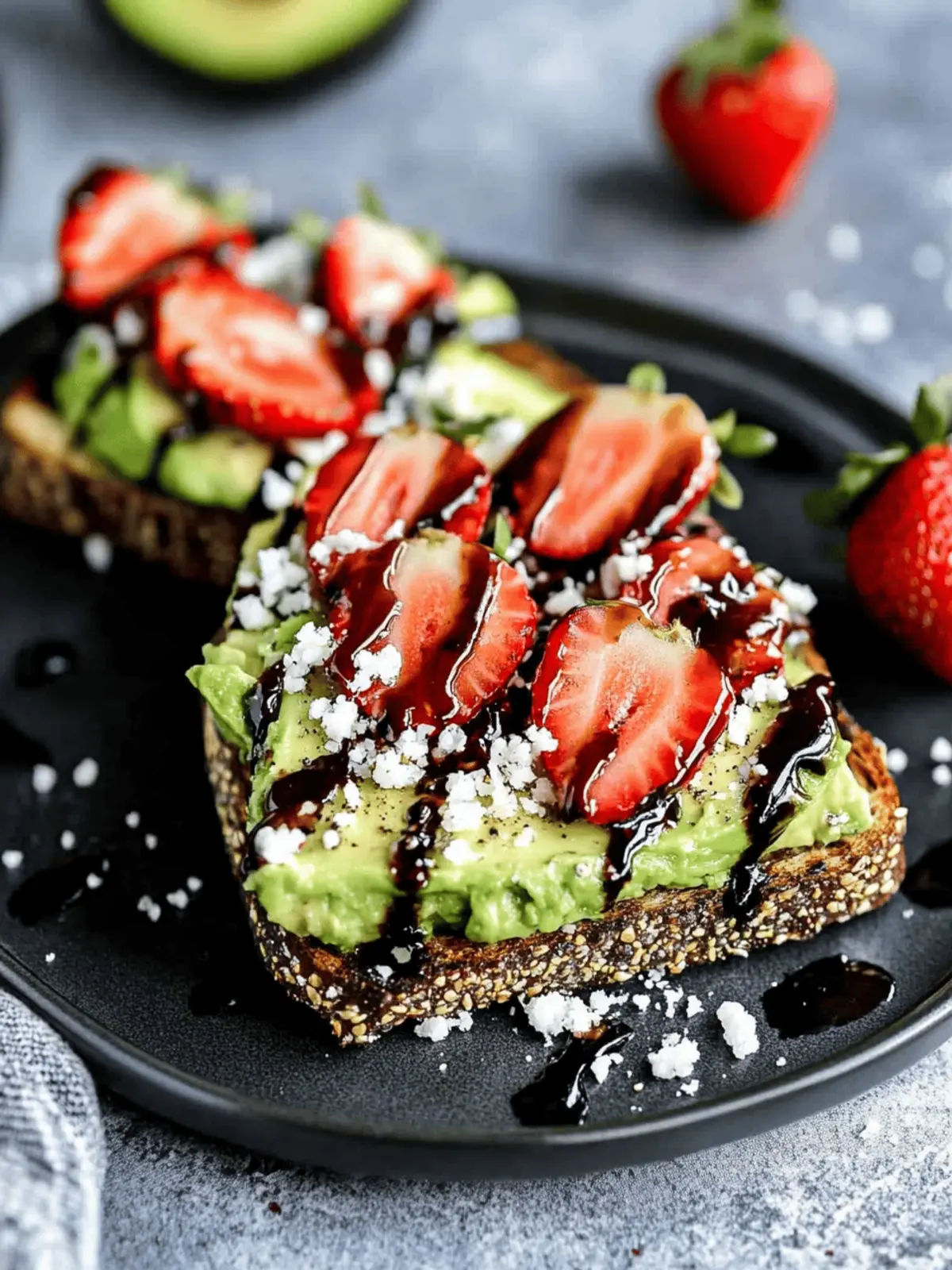Balsamic Strawberry Avocado Toast