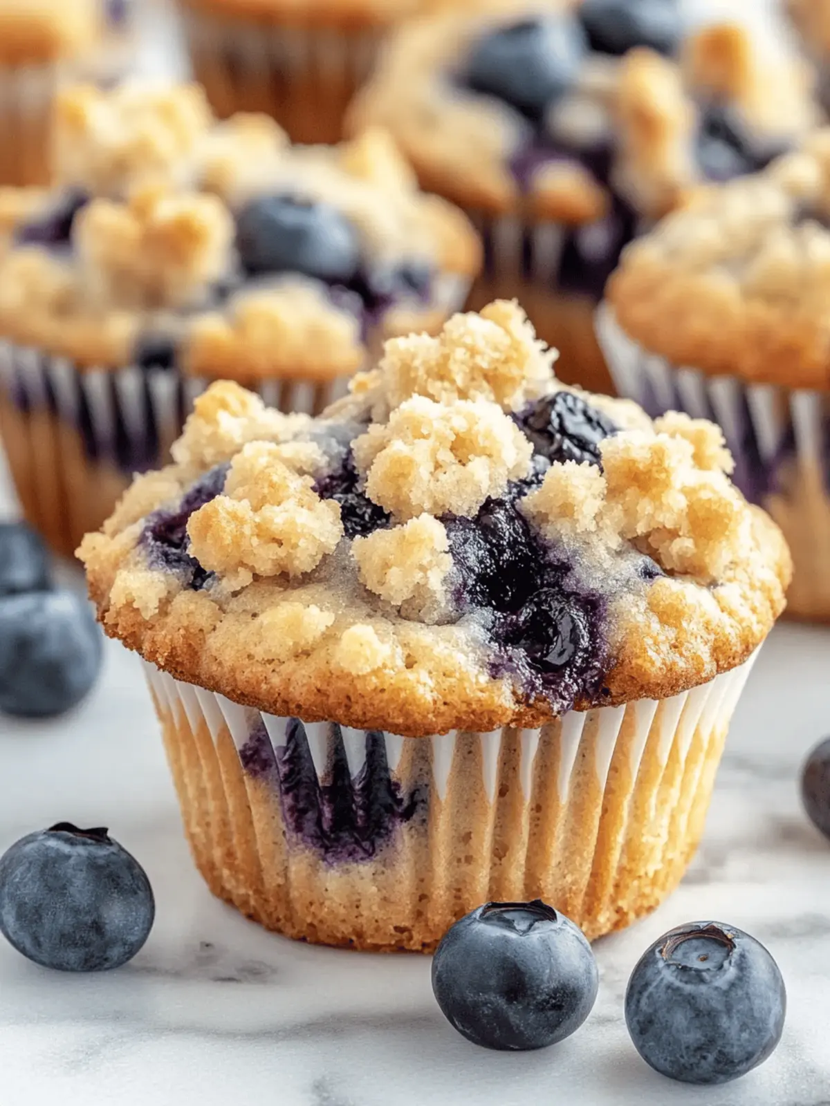 Tasty Blueberry Muffins with Crumble Topping