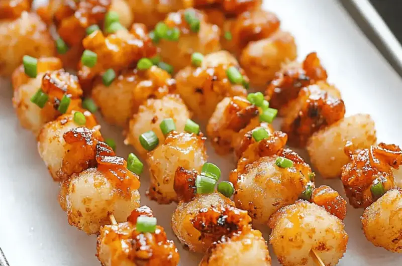 Loaded Tater Tot Skewers