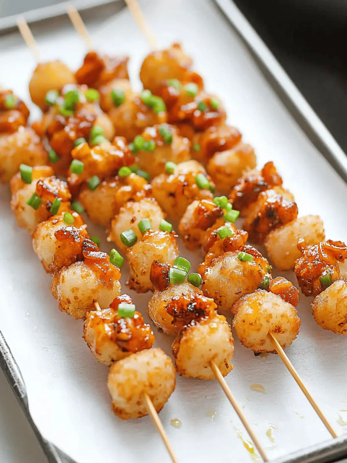 Loaded Tater Tot Skewers