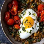 Mediterranean Braised Lentils With Poached Egg
