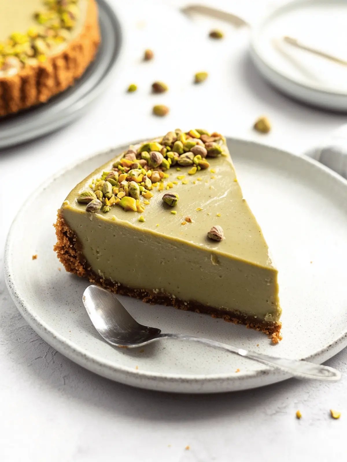 Pistachio Cheesecake With Pistachio Topping